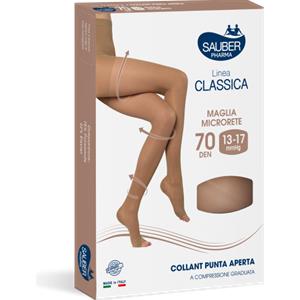 Sauber Collant Open Toe 70 Denari Maglia Microrete Neutro Beige Taglia 5 - Linea Classica