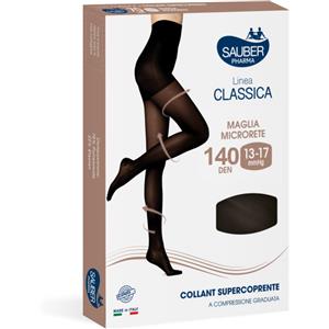 DESA PHARMA Sauber Collant 140 Supercoprente Nero Taglia 3 in Maglia Microrete