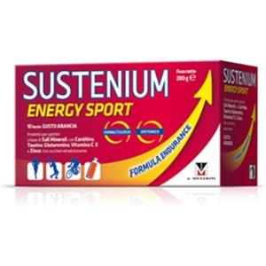 Menarini Sustenium Energy Sport - Integratore Alimentare per Sportivi con Sali Minerali, Carnitina, Taurina e Vitamine - 10 Bustine