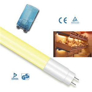 V-TAC Tubo LED 18W T8 G13 Giallo 120cm per Illuminazione Banchi Alimentari