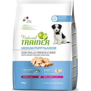 Trainer Natural Puppy & Junior Medium con Pollo Fresco - Alimento Completo per Cuccioli di Taglia Media - 3 Kg