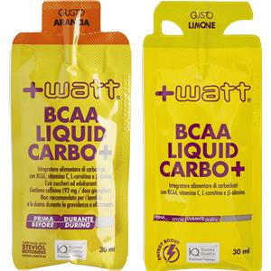 Watt BCAA Liquid Carbo Arancia 30 ml - Integratore con BCAA, Vitamina C, L-Carnitina e Beta-Alanina, Gluten Free