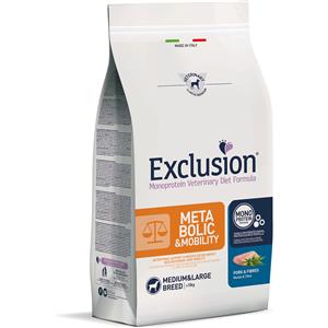 Exclusion Diet Metabolic Mobility Medium Large 12 kg Maiale e Fibre Per Cane