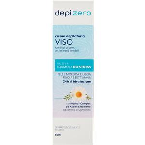 Depilzero Crema Depilatoria Viso 50 ml - Formulazione Ultradolce con Aloe Vera e Fior di Loto