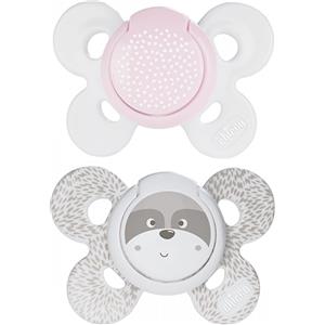 Chicco Succhietto Physio Comfort in Silicone per Bambina 0-6 Mesi - 2 Pezzi con Tettina Ortodontica