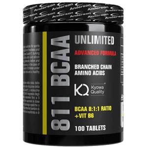Anderson 811 BCAA Unlimited - Integratore di Aminoacidi Ramificati 8:1:1 con Vitamina B6, 100 Compresse