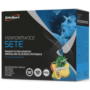 EthicSport Performance Sete - Integratore Idratante Tropical, 14 Buste da 22g, Senza Glutine
