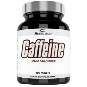 ANDERSON Caffeine 100 Compresse - Integratore Energetico con 200mg di Caffeina Anidra