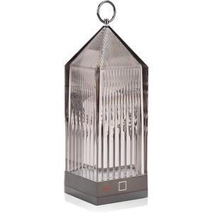 Kartell Lantern Lampada da Tavolo Dimmerabile 1.2W, Ricaricabile e Senza Fili, Grigio Fumè, Design di Fabio Novembre