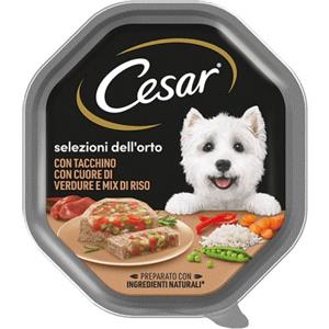 Cesar Selezioni dell'Orto Patè per Cani con Tacchino, Cuore di Verdure e Mix di Riso - 150g