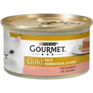 Purina Gourmet Gold Paté con Salmone 85 gr - Delizioso alimento umido per gatti adulti
