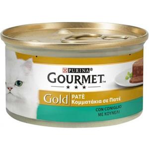 Purina Gourmet Gold Paté Umido per Gatti al Coniglio - 85 gr - Consistenza Morbida e Vellutata