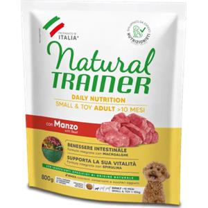 Natural Trainer Cibo Secco per Cani Adulto Small & Toy con Manzo e Riso - 800 gr