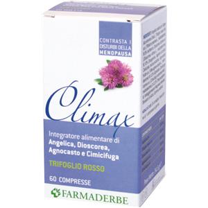Farmaderbe Climax - Integratore Alimentare per la Menopausa con Angelica, Trifoglio Rosso, Dioscorea, Agnocasto e Cimicifuga - 60 Compresse