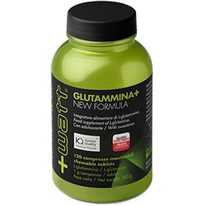 Watt Glutammina - Integratore Alimentare in Compresse Masticabili al Gusto Tutti Frutti - 120 Compresse con Azione Anti Catabolica e Supporto Muscolare