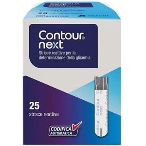 Ascensia Diabetes Care - Contour Next Strisce Reattive Glicemia 25 Pezzi - Dispositivo Medico CE di Classe IIb
