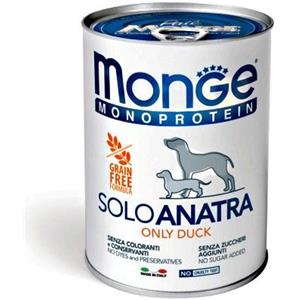 MONGE MONOPROTEICO CANE ADULTO UMIDO 400 G SOLO ANATRA