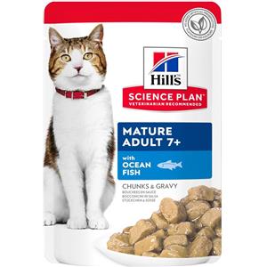Hill's Science Plan Mature Adult 7 Cibo Umido per Gatti al Pesce Oceanico - Bustina da 85 g
