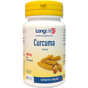 LongLife Curcuma 400 mg - Integratore Antiossidante e Antinfiammatorio in 60 Capsule Vegetali