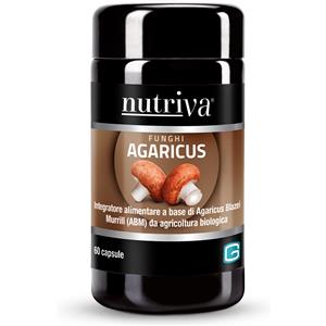Nutriva Agaricus Blazei Murrill - Integratore Alimentare Vegetale 60 Capsule per Difese Naturali e Metabolismo Carboidrati