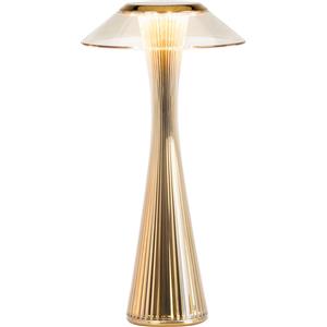 Kartell Space Lampada da Tavolo Oro - Design Adam Tihany, Ricaricabile USB, 16W LED