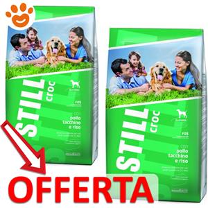 Still Dog Croc - Alimento Secco Completo per Cani Adulti con Pollo, Tacchino e Riso - Sacco da 15 kg