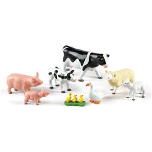 Learning Resources Set di Animali della Fattoria Jumbo - 8 Pezzi in Plastica per Gioco Immaginativo
