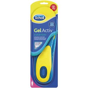 Scholl Gel Activ Everyday Donna - Solette in Gel per Comfort Quotidiano, Assorbimento Urti e Supporto Arco, Taglie 35,5-42