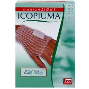 DESA PHARMA Srl Icopiuma Benda Mano e Polso Calibro 3 Confezione 1 Pezzo - Fasciatura Rete con Tampone Assorbente
