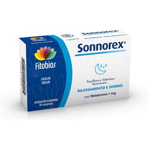 Sonnorex 600mg - Integratore Alimentare con Passiflora, Escolzia, Valeriana, Melissa e Melatonina per un Sonno Ristoratore - 30 Compresse
