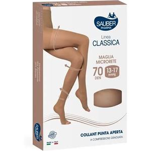 Sauber Gambaletto Open Toe 140 Denari in Maglia Microrete Neutro Beige Taglia 2 - Compressione Graduata e Libertà delle Dita