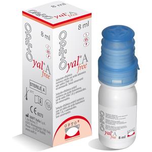 OPTOX Opto Yal A Free - Soluzione Oftalmica Isotonica Sterile 8 ml con Acido Ialuronico e Aminoacidi, Senza Conservanti