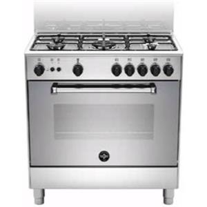 LA GERMANIA AMN855EXV/24 Cucina, Piano di Lavoro in Acciaio Inox, 5 Fuochi Gas, Forno Elettrico Multifunzione, 80x50 cm, Acciaio Inox, Nuova classe A