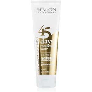 Revlon Professional Revlonissimo 45 Days Conditioning Shampoo Golden Blondes 275 ml - Shampoo e balsamo 2 in 1 per capelli biondi, protezione del colore e nutrimento