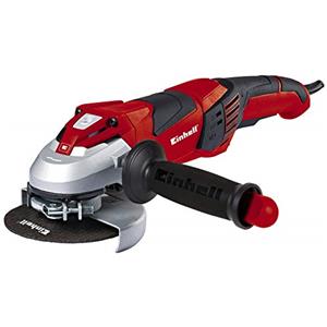 Einhell TE-AG 125 CE Smerigliatrice angolare (giri min. regolabili 3000-12000, diam. Max disco 125 mm, regolazione copri disco senza utensili, inc. impugnatura con chiave integrata)