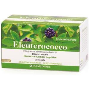 Farmaderbe Eleuterococco - Integratore Alimentare 20 Flaconcini da 10 ml per Combattere Stress e Affaticamento