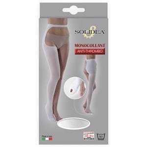 SOLIDEA Monocollant Anti-trombo CCL1 Bianco Large - Compressione Graduata 18/21 mmHg con Cintura Regolabile