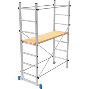 Marchetti Trabattello Superminio in Alluminio - Altezza 210 cm, Portata 120 kg, Pieghevole e Compatto