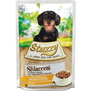 Stuzzy Sfilaccetti per Cane da 100 gr Gusto Pollo e Prosciutto