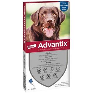 Advantix antiparassitario Spot-On per cani - Cani 25-40 Kg - 4 pipette - Antiparassitario per cani - SPEDIZIONE GRATIS da 39€