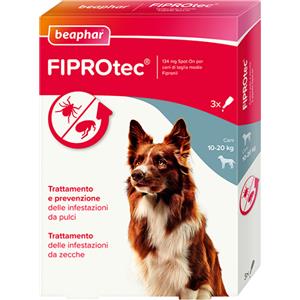 Beaphar Fiprotec Spot On Antiparassitario per Cani Taglia Media (10-20 Kg) - Confezione da 3 Pipette