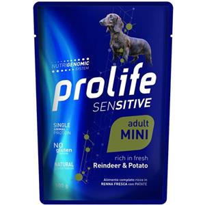 Prolife Sensitive Adult Mini - Cibo Umido per Cani Adulti Sensibili con Renna e Patate - Bustina da 100g