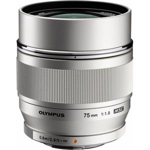 Olympus M.Zuiko Digital ED 75mm f/1.8 Obiettivo Fisso Argento per Micro Quattro Terzi - Ideale per Ritratti e Interni