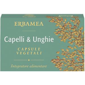 Erbamea Capelli & Unghie - Integratore Alimentare 24 Capsule Vegetali per Capelli Forti e Unghie Resistenti