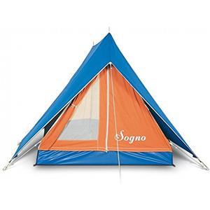 Bertoni Tende, SOGNO, Tenda da Campeggio Canadese, 3 Posti, Altezza Interna 140 cm, Colore Blu/Arancio Unisex adulto, Unica