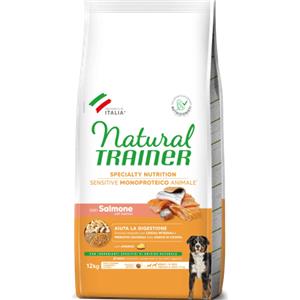 Trainer Natural Sensitive No Gluten per Cane Adult Medium/Maxi da 12 Kg Gusto Salmone