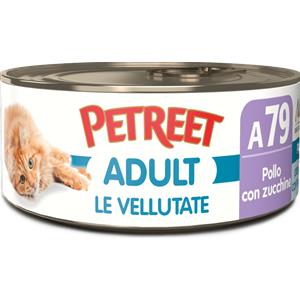Petreet Vellutata Pollo e Zucchine per Gatti - Crema Gustosa da 70g, Ideale per Gatti con Difficoltà di Masticazione