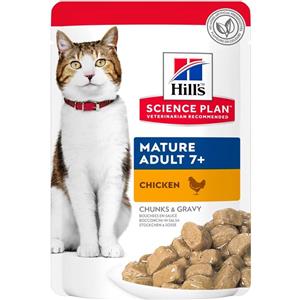 Hill's Science Plan Mature Adult 7 Pollo - Alimento umido per gatti anziani in bustina da 85 gr