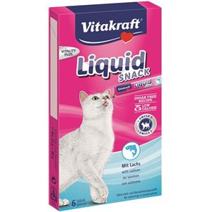 Vitakraft Cat Liquid Snack 120 g - Snack liquido per gatti con Salmone e Omega 3 per la salute di pelle e pelo