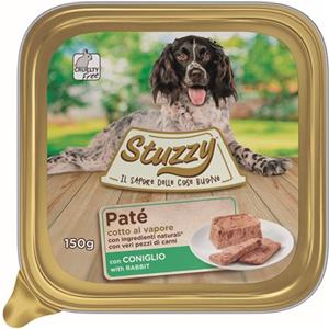 Stuzzy Dog Paté con Coniglio 150 gr - Alimento Umido Completo per Cani Adulti, Cotto a Vapore e Senza Conservanti